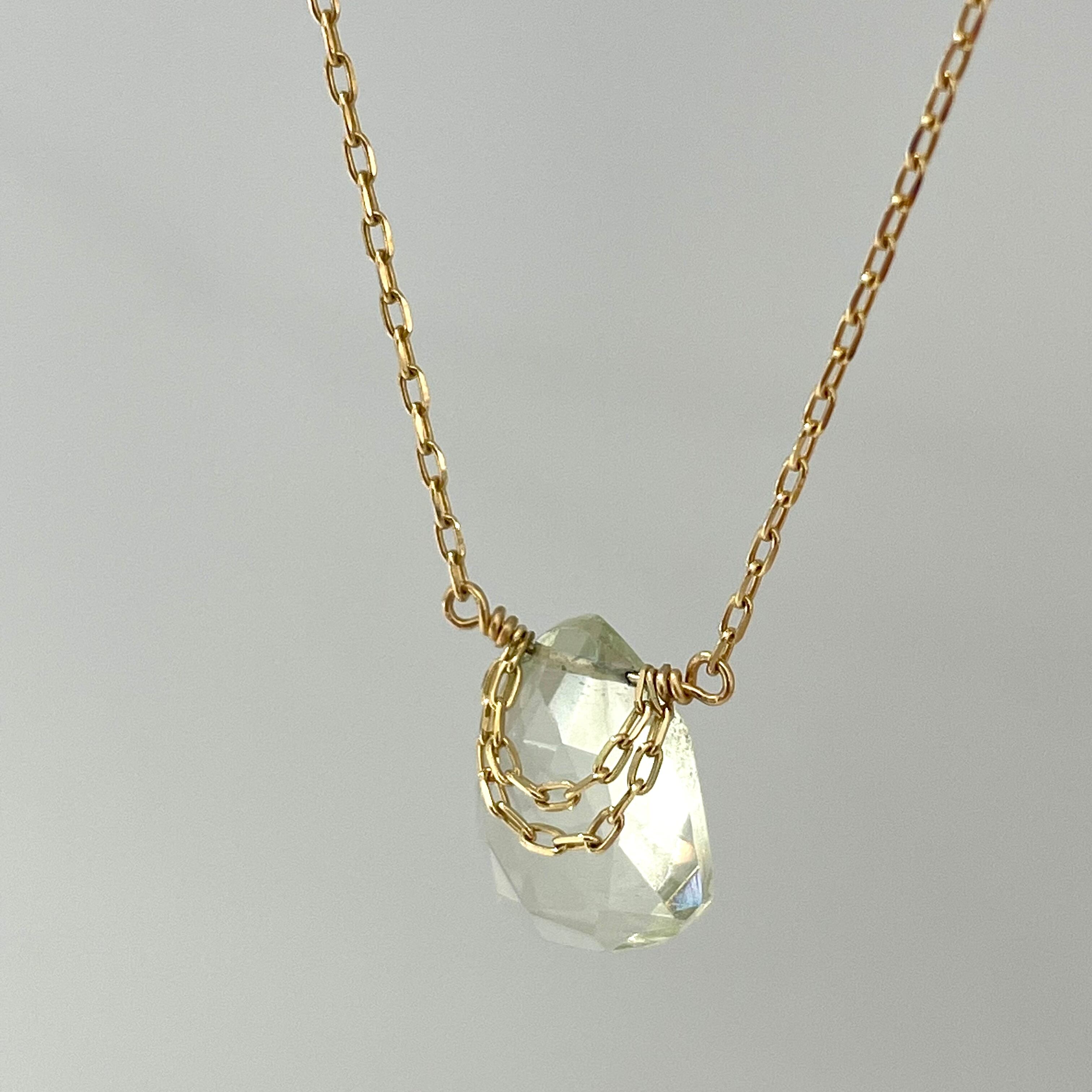 K10YGグリーンアメシスト＆カラーストーンネックレスS-15