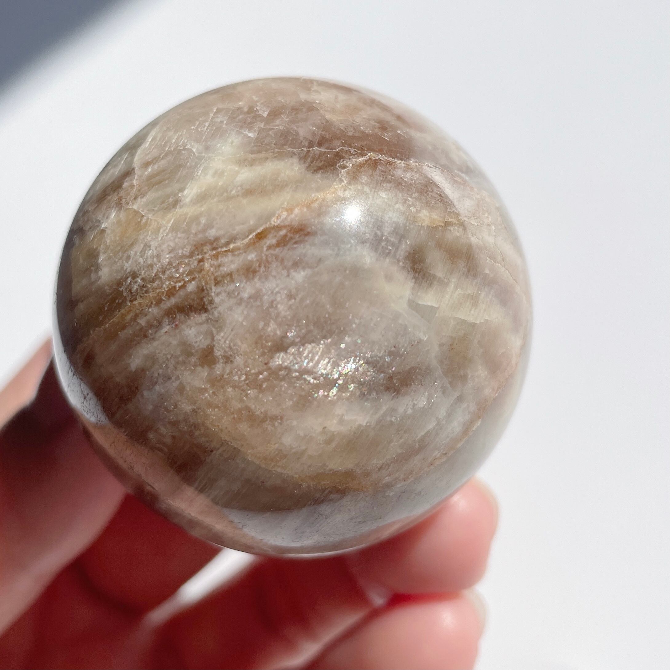 サン＆ムーンストーン スフィア（丸玉）02◇Sun & Moon Stone Sphere