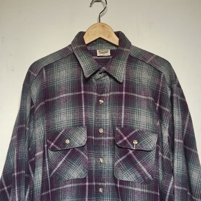 1990s FIVE BROTHER Heavy Flannel Shirt Shadow Plaid XXL USA