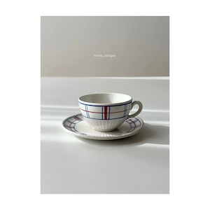 Luneville リュネヴィル / “CARMEN” バスク柄のデミタスカップ&ソーサー a