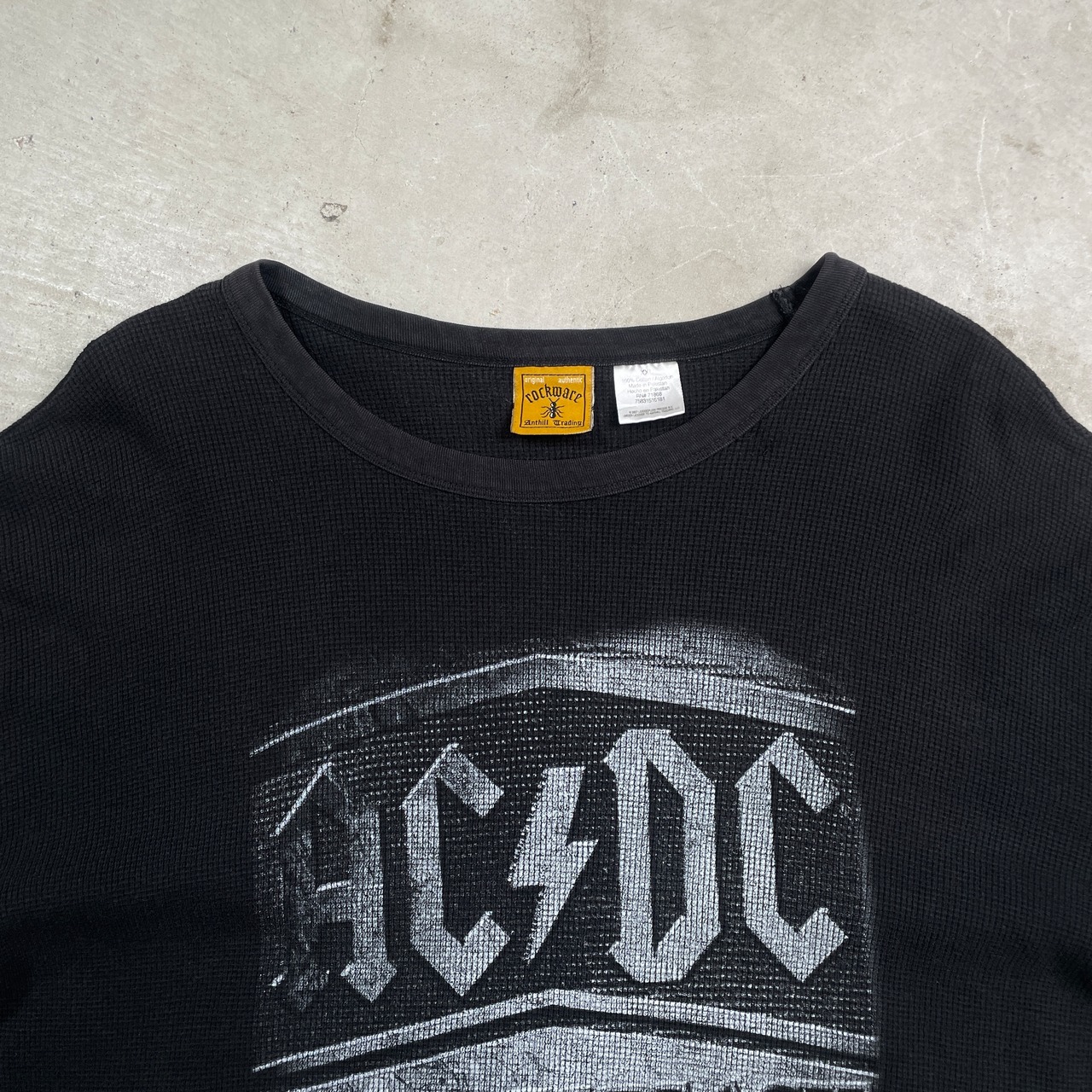 00年代 AC/DC サーマルロングTシャツ ロンT メンズ2XL 古着 00s Y2K 