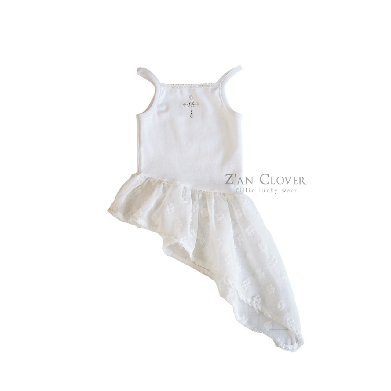 [Z’AN CLOVER] Asymmetrical slip dress top / [지안클로버] 언발슬립드레스탑