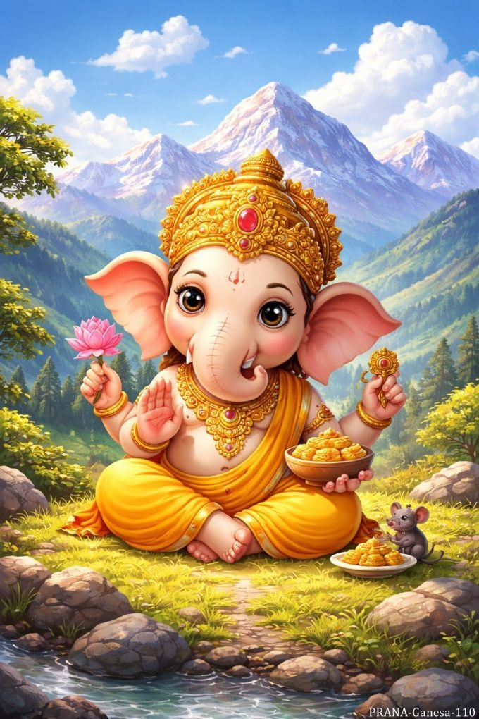 インドの神様 ガネーシャ神 ポスター B7/L版×1枚[025] India God