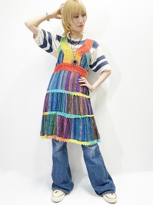 Vintage Multi Color Jumper Dress
