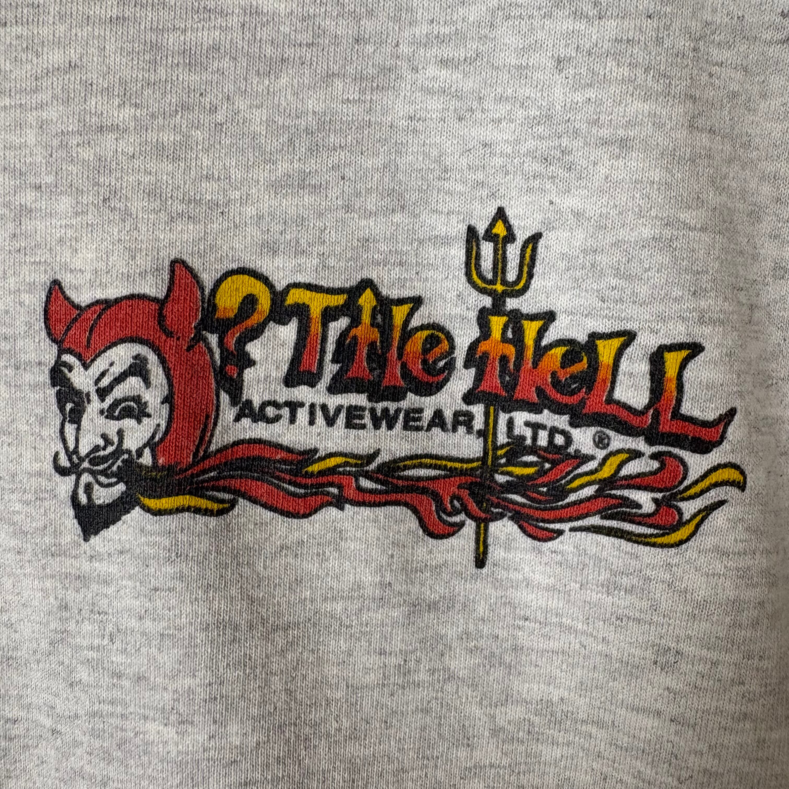 USA製 90s The HELL デビル ファイヤーフレーム プリント T-sh Tシャツ