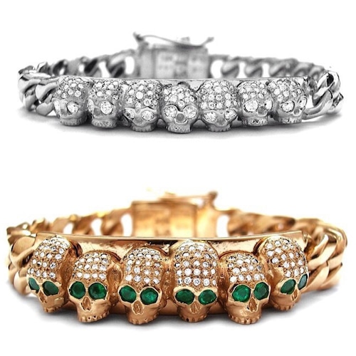 Dont Fuck Around Bracelet 18K Gold with Diamonds and Emerald Eyes SofferAri ソファーアリ日本代理店