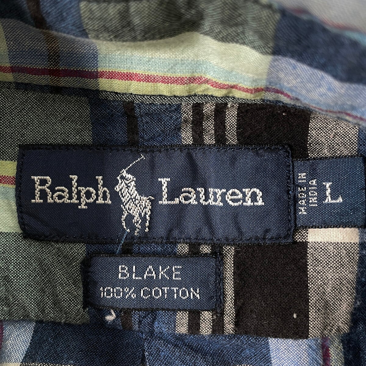 90年代 Ralph Lauren ラルフローレン BLAKE チェック柄 半袖シャツ