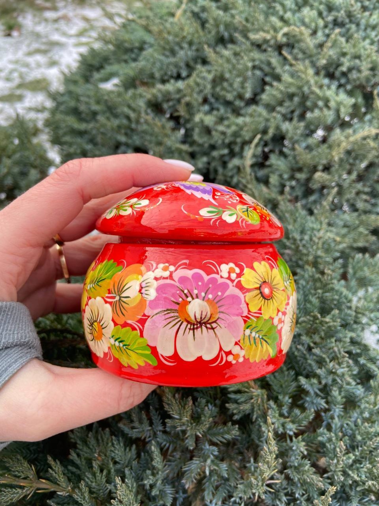 ペトリキウカ塗り　ジュエリーボックス（ホメンコ作）ウクライナ製 - 3