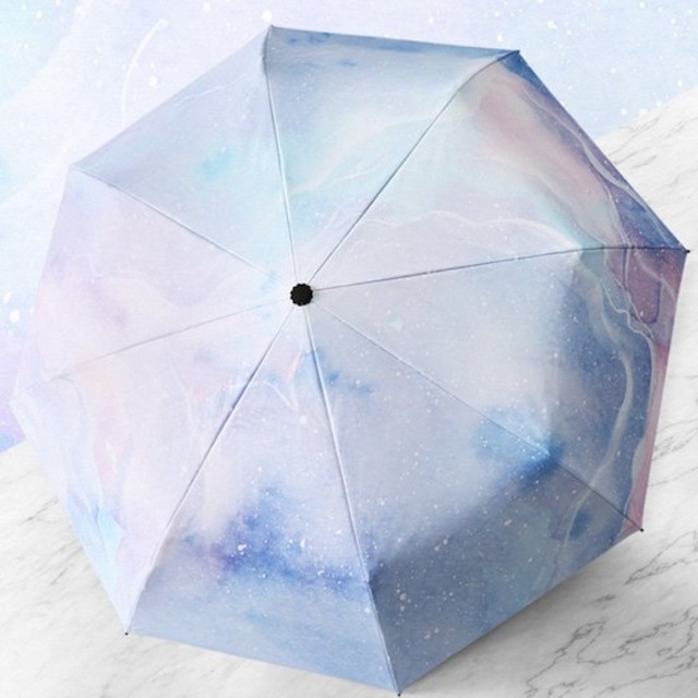 傘 レディース 折り畳み傘 3つ折り 日傘 サンシェード 晴雨兼用 軽量 コンパクト 可愛い かわいい 日焼け対策 お洒落 おしゃれ レトロ アウトドア レジャー 持ちやすい タイダイ パープル Kilastarshop