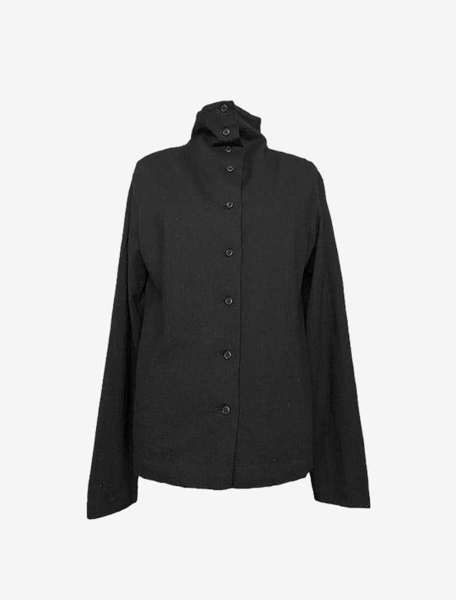 98ss ISSEY MIYAKE MEN バンドカラー 比翼 シャツ シワ加工 98ss ISSEY