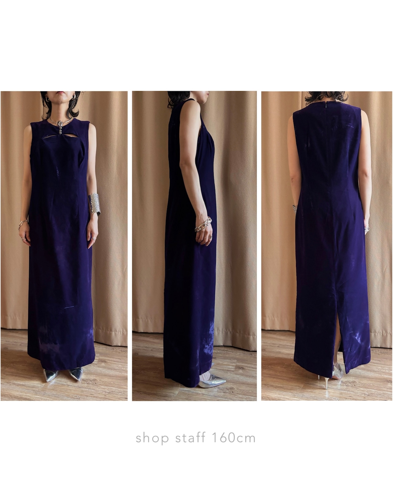deep purple velours maxi dress-5232-10