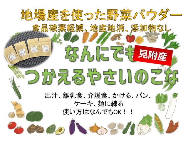 農産物在庫発生時制作【添加物なし】野菜から手作り！なんにでもつかえるやさいのこな