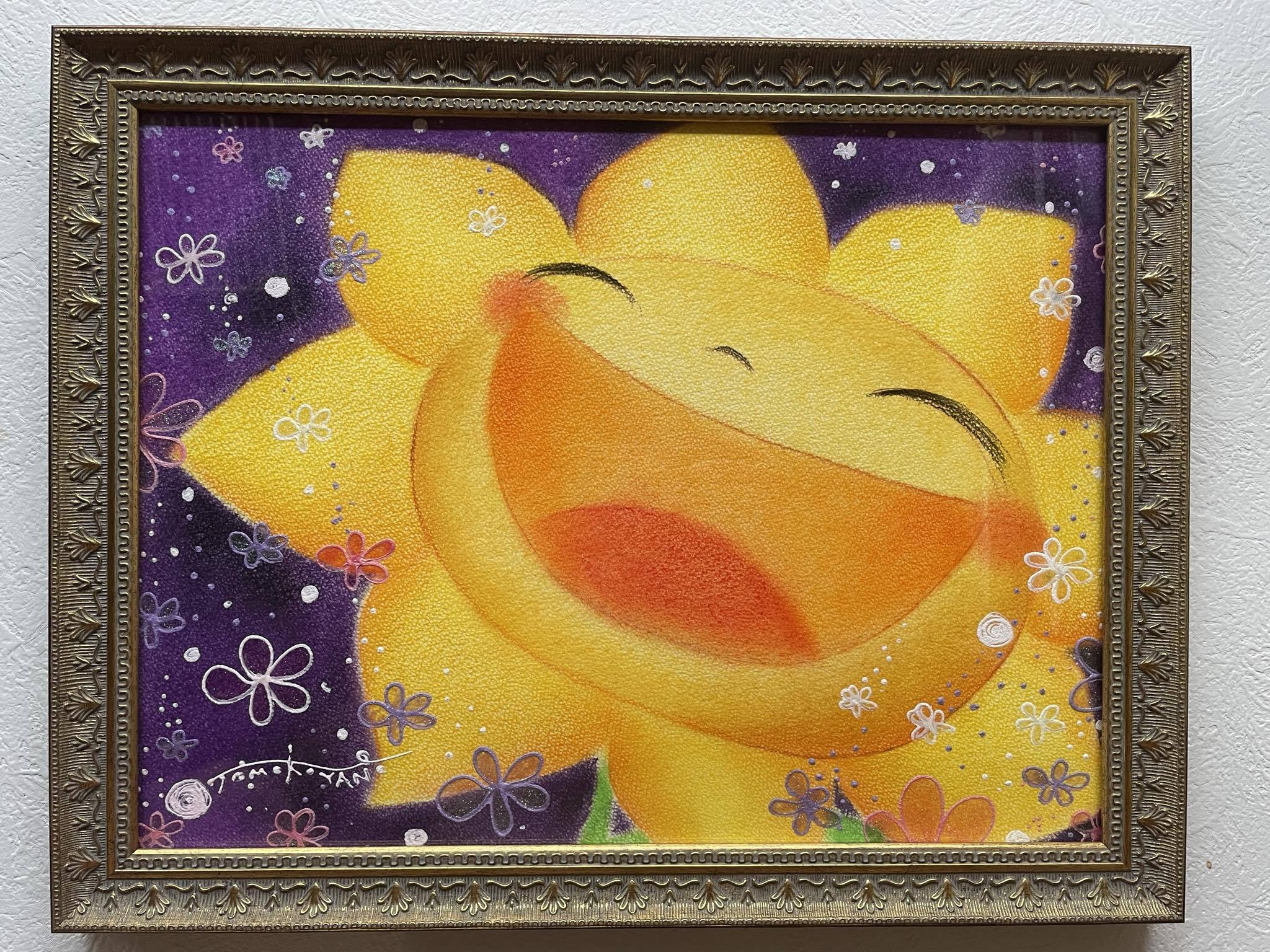 ひまわりの絵】癒しの絵 可愛い ヒーリング 元気になる絵 パステル画