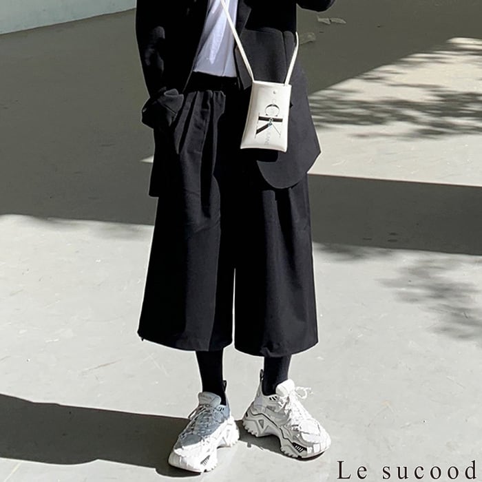Le sucood】【お支払い確認後20日以内発送】7分丈クロップドパンツ