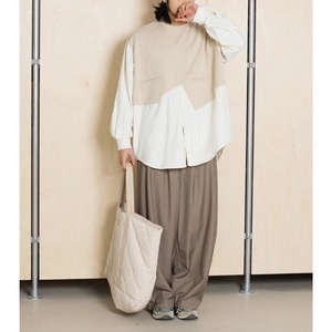 Patchwork design stripe shirt 0357