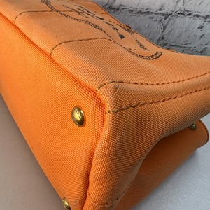 PRADA プラダ  BN2439 三角ロゴ キャンバス ハンドバッグ オレンジ A-10620