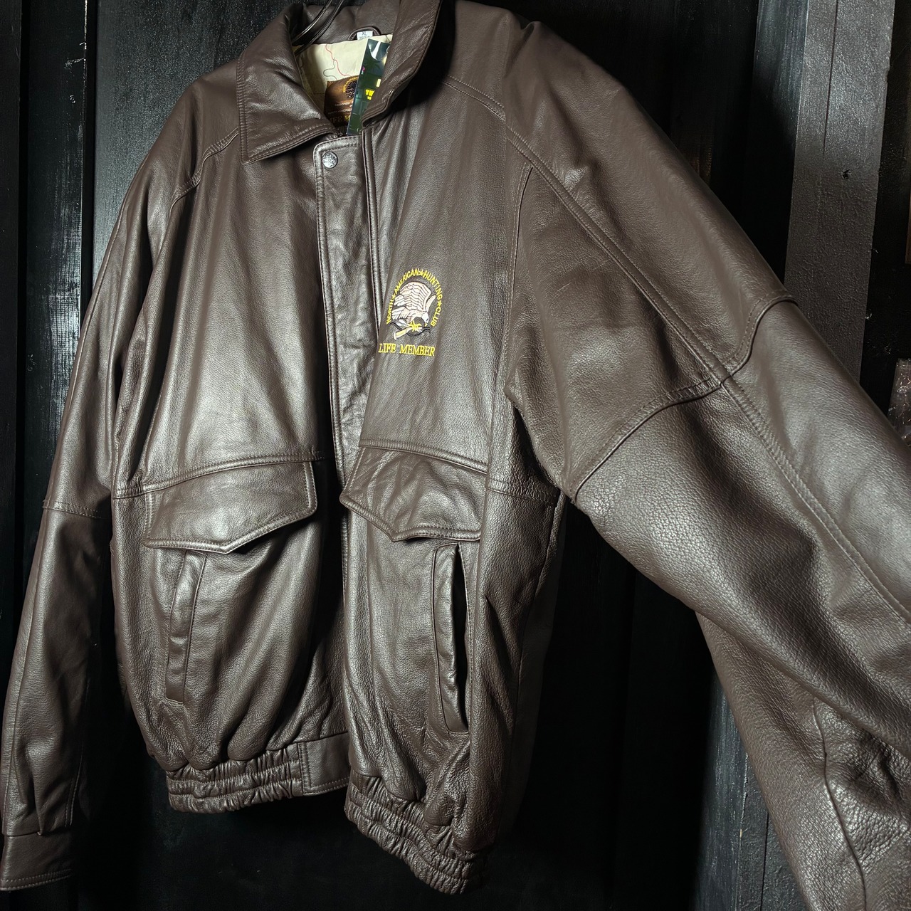 A-2タイプ 本革 レザージャケット / ブラウン / North American Hunting Club / 裏地マップ柄 / リアルレザー