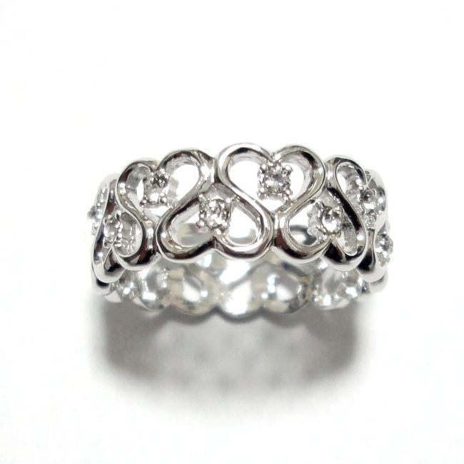 17号 無数のハート 全周 ラブリーなデザイン スワロフスキークリスタル