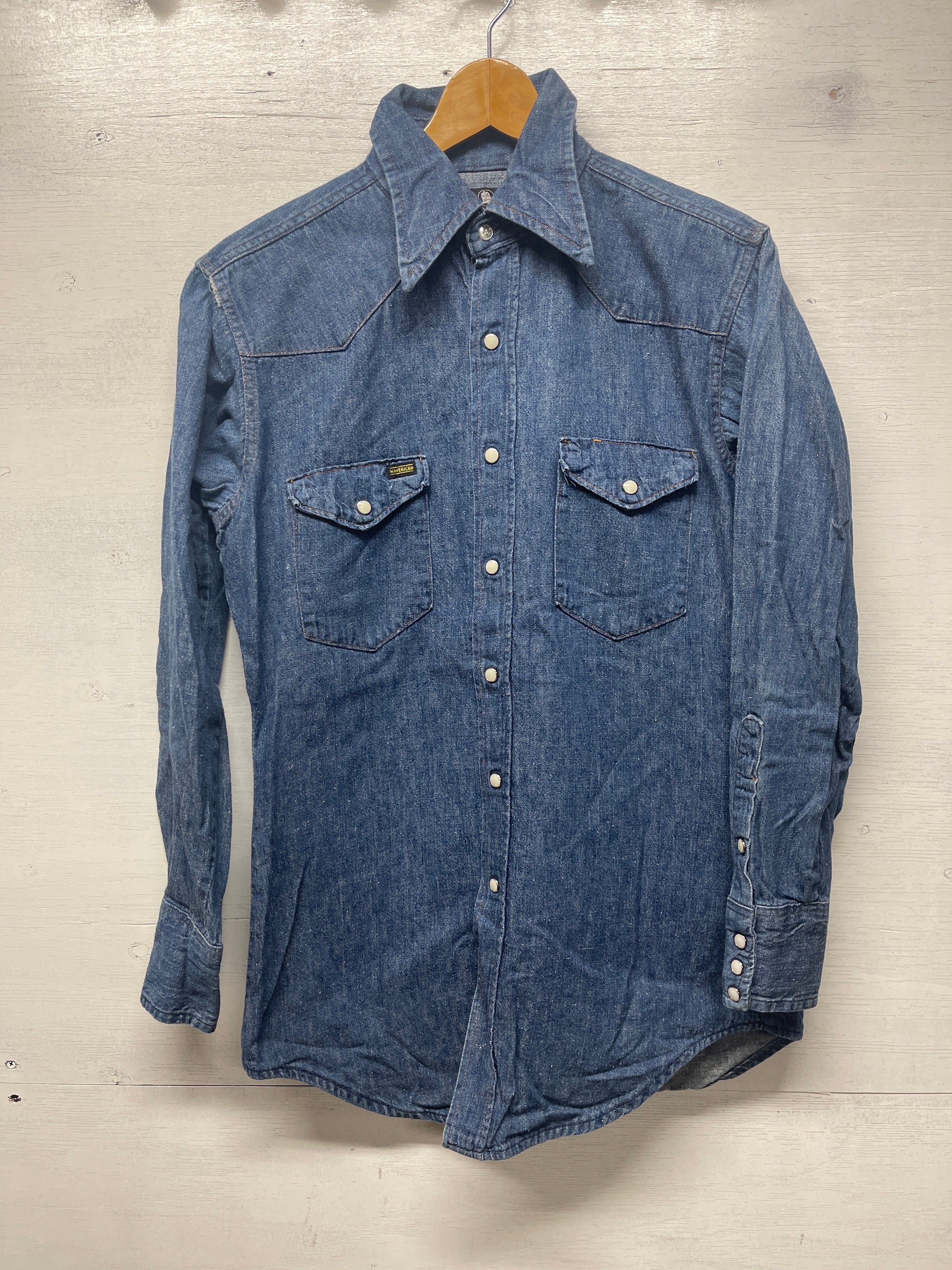 USA製 古着 70's マーベリック ブルーベル デニム ウエスタンシャツ 2562 70s M MAVERICK BLUE BELL DENIM WESTERN SHIRTS ヴィンテージ