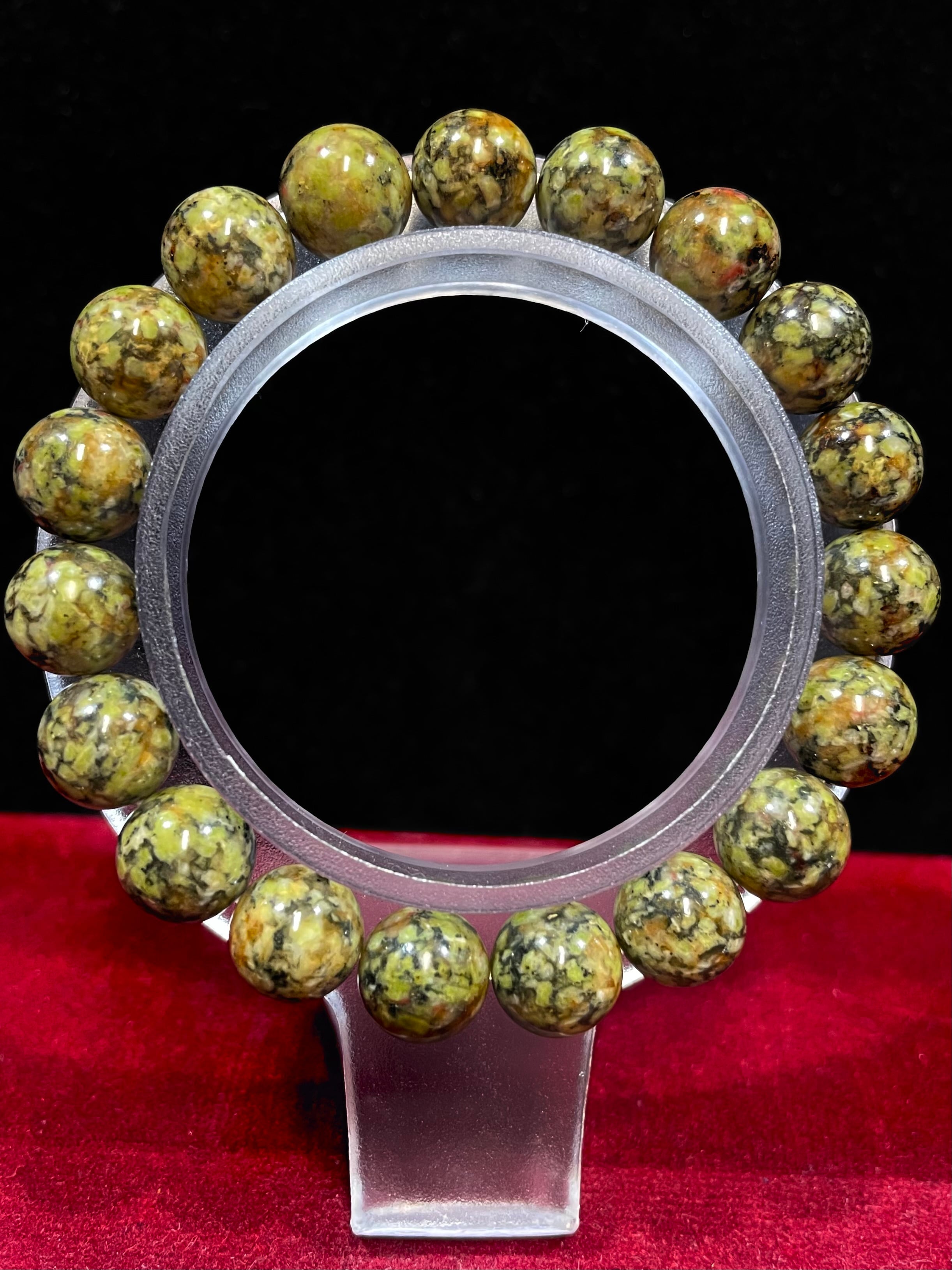 1) 超ゼロ磁場パワー!「蓮花山」無限大♾️ブレスレット10mm(グリーン)