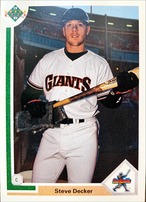 MLBカード 91UPPERDECK Stevet Decker #025 GIANTS STAR ROOKIE
