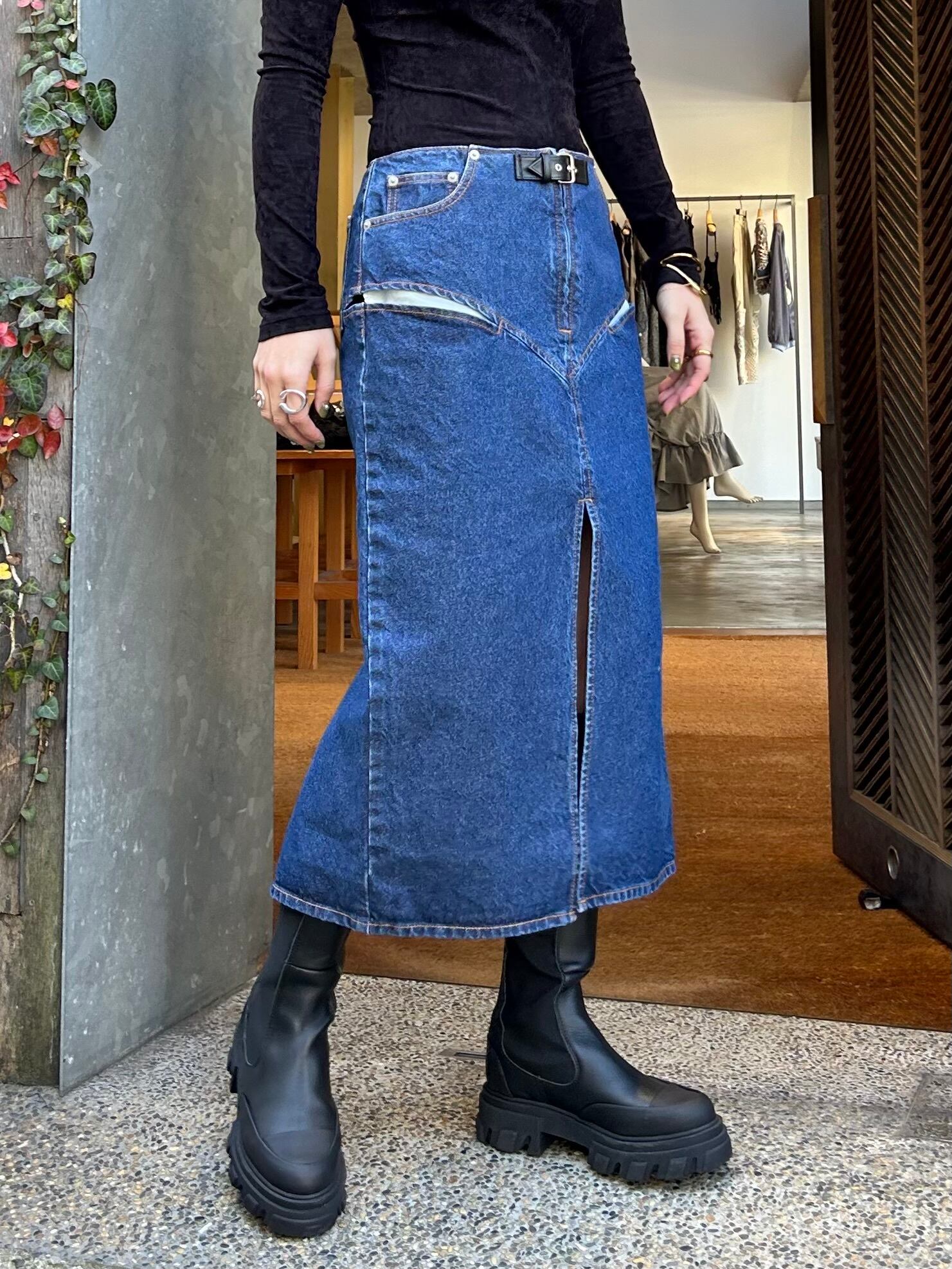 FETICO/フェティコ】DENIM SLIT MAXI SKIRT FTC244-0501の通販 ｜その他 