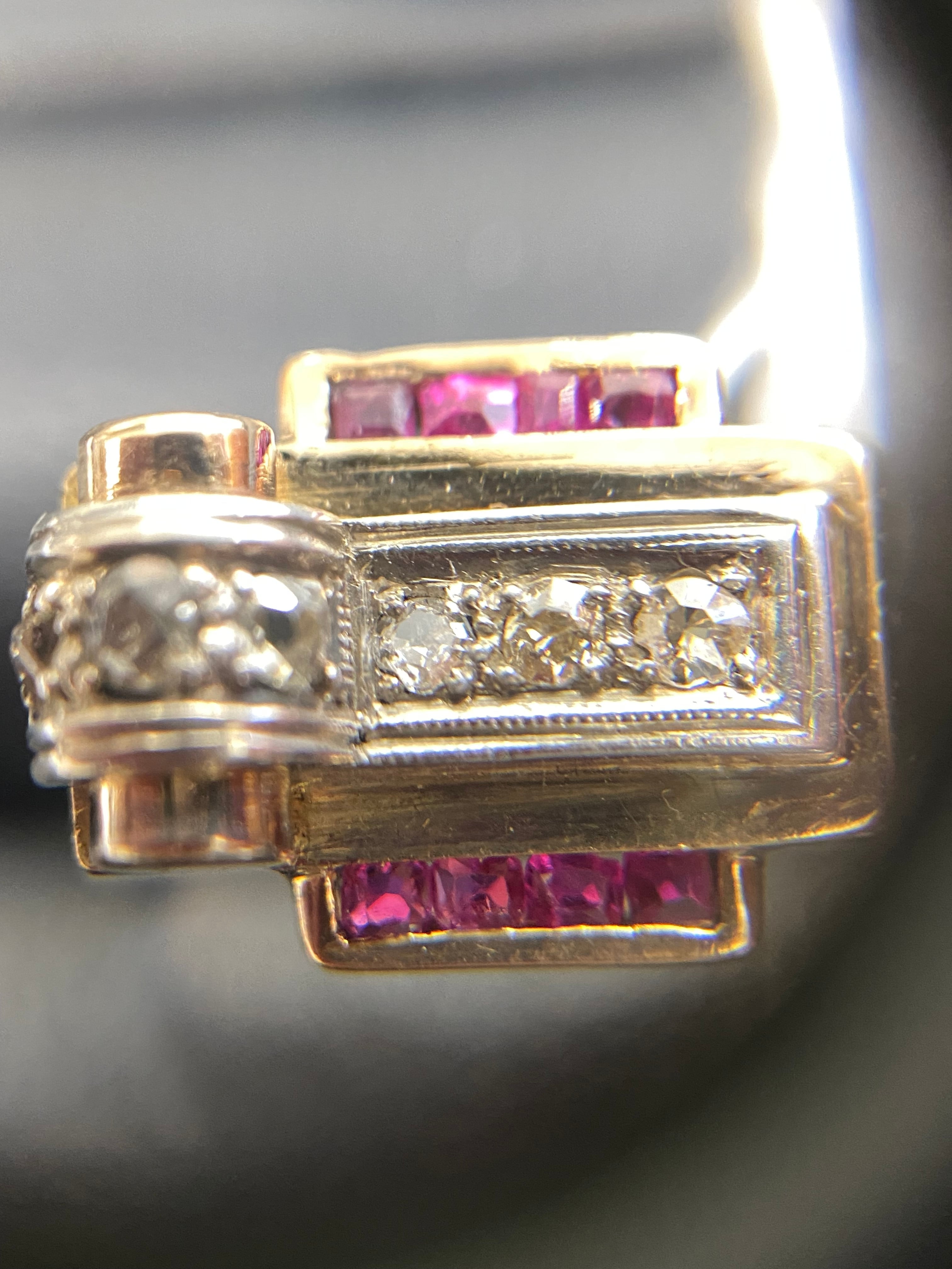 フランス アンティークジュエリー タンクデザイン オールドカット