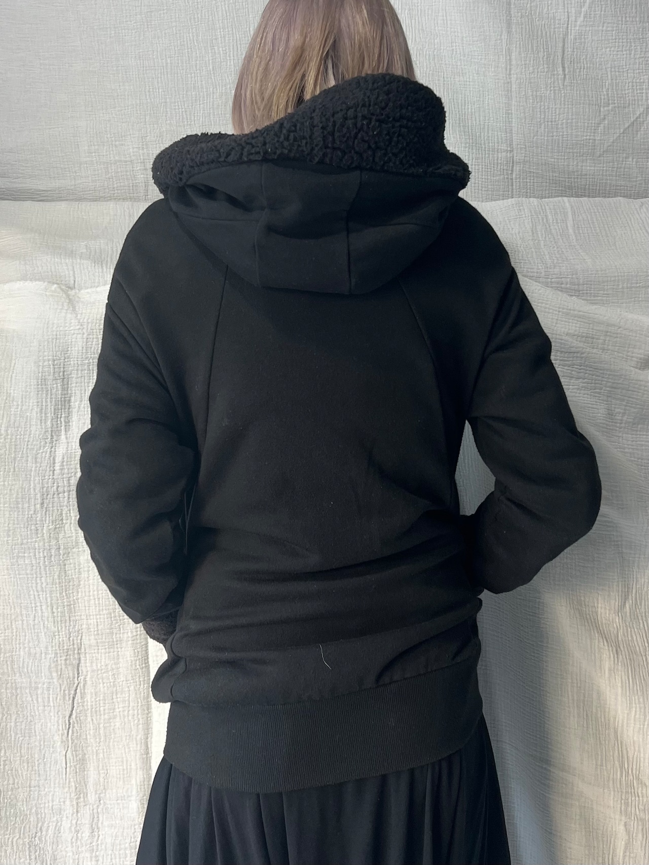 "HEAVEN AND EARTH" Deformation Boa Hoodie