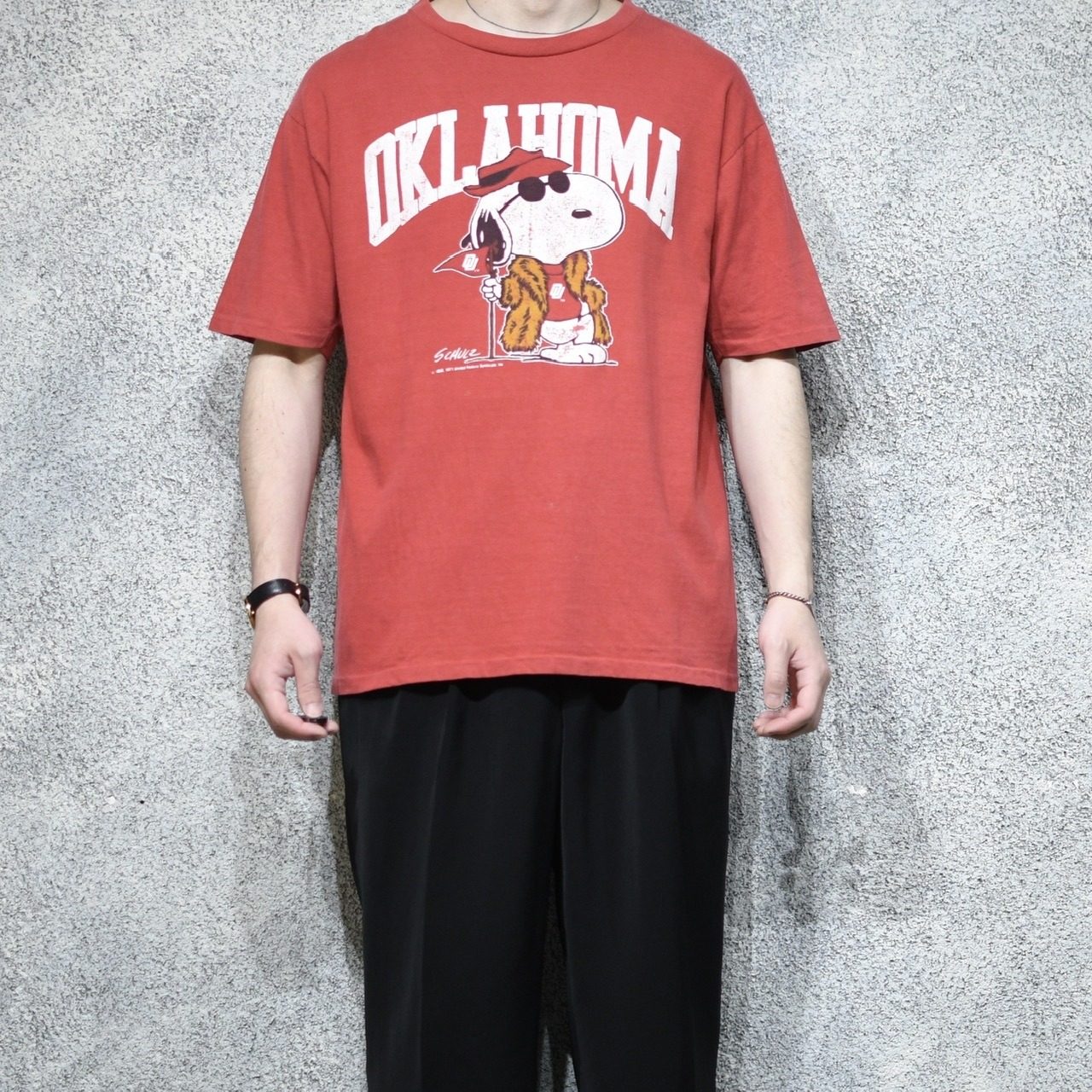 90's PEANUTS college tee