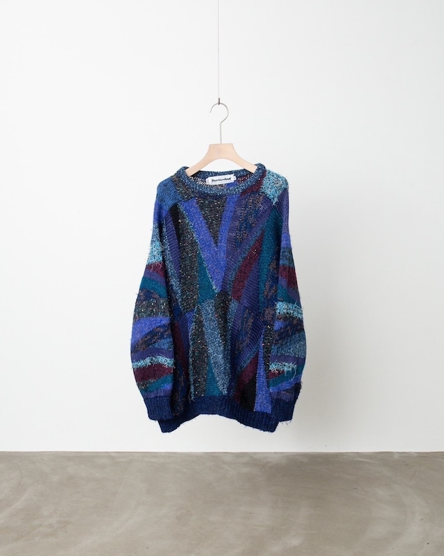 1990s vintage oversize design melange knitted sweater