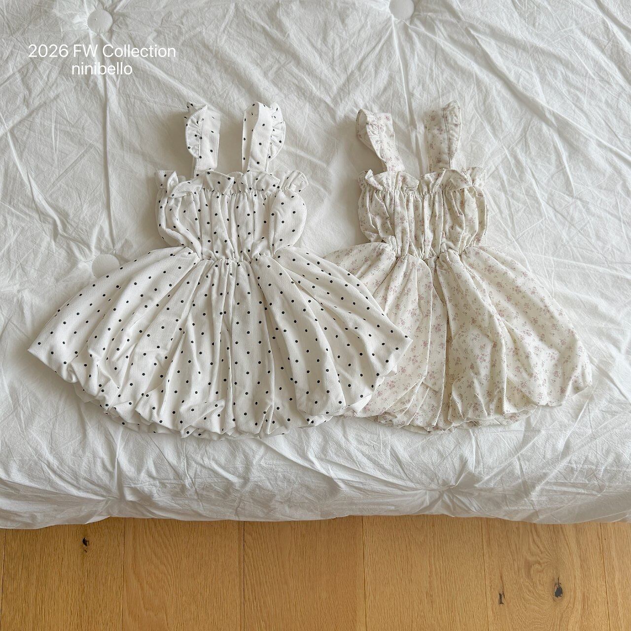 【予約/送料無料】ninibello /Picnic Corduroy Dress