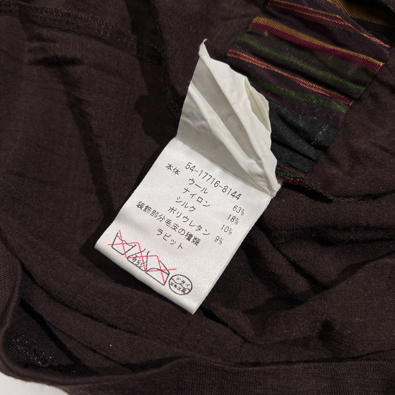 ETRO エトロ 毛皮付き ノースリーブ ニット トップス サイズ 46 /ダークブラウン系/イタリー製/エトロファーイースト