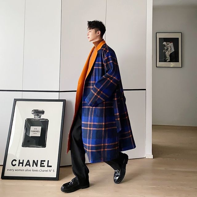 予約販売】ロングコート トレンチコート チェック柄 アウター ロング丈  