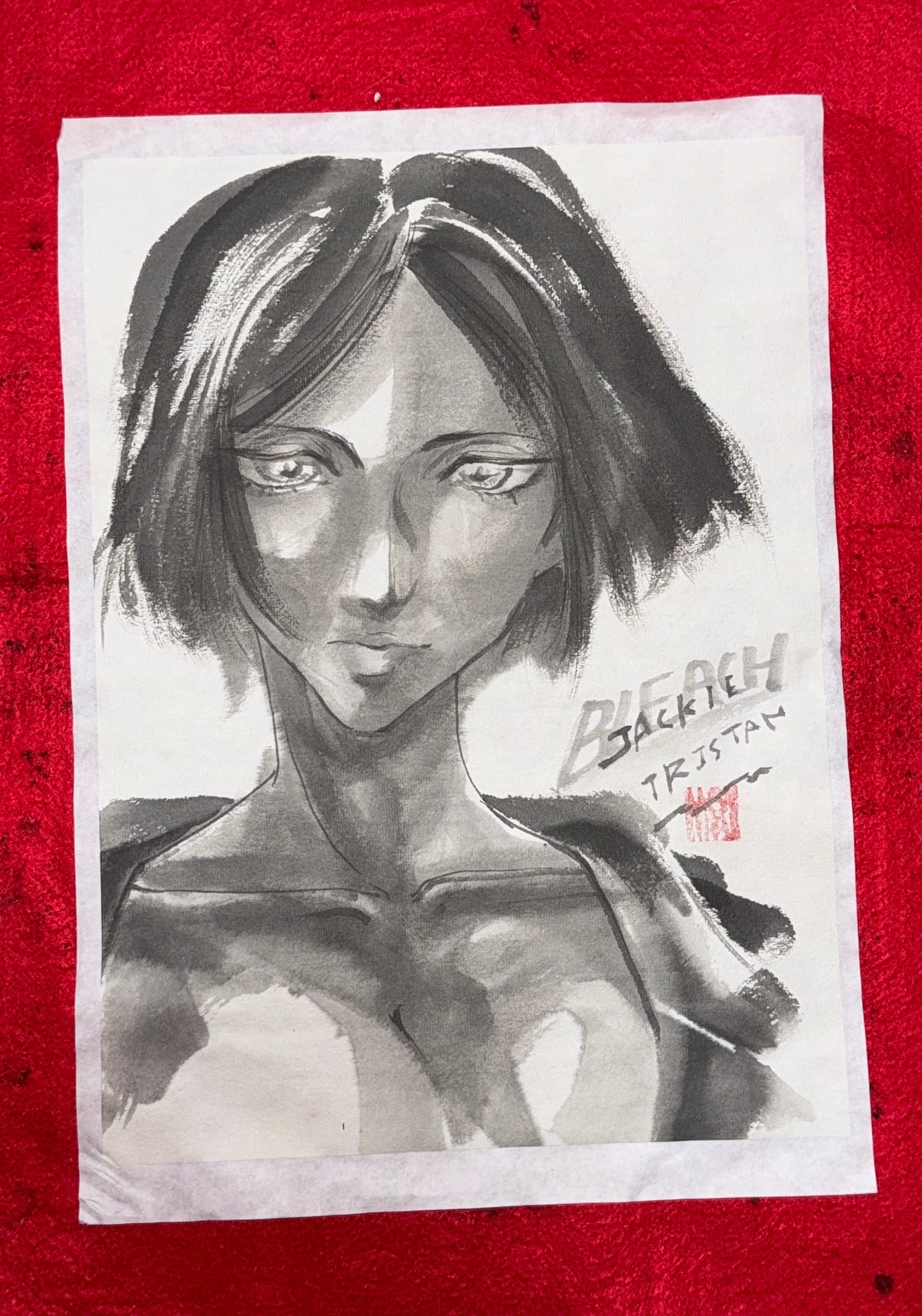 美人画 肉筆画 墨絵 水墨画 原画 現品限り #手 #花 | PAY ID