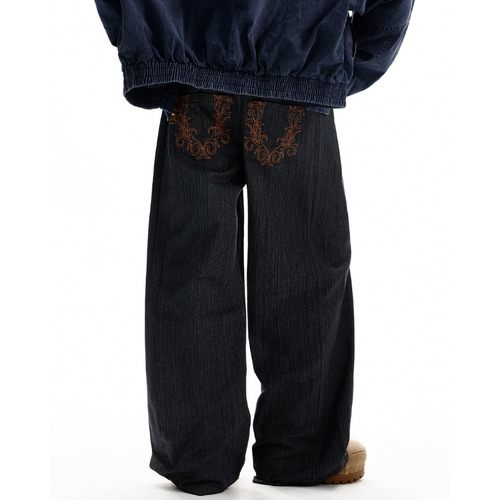 arch embroidery design denim　アーチ刺繍デザインデニム　J1582