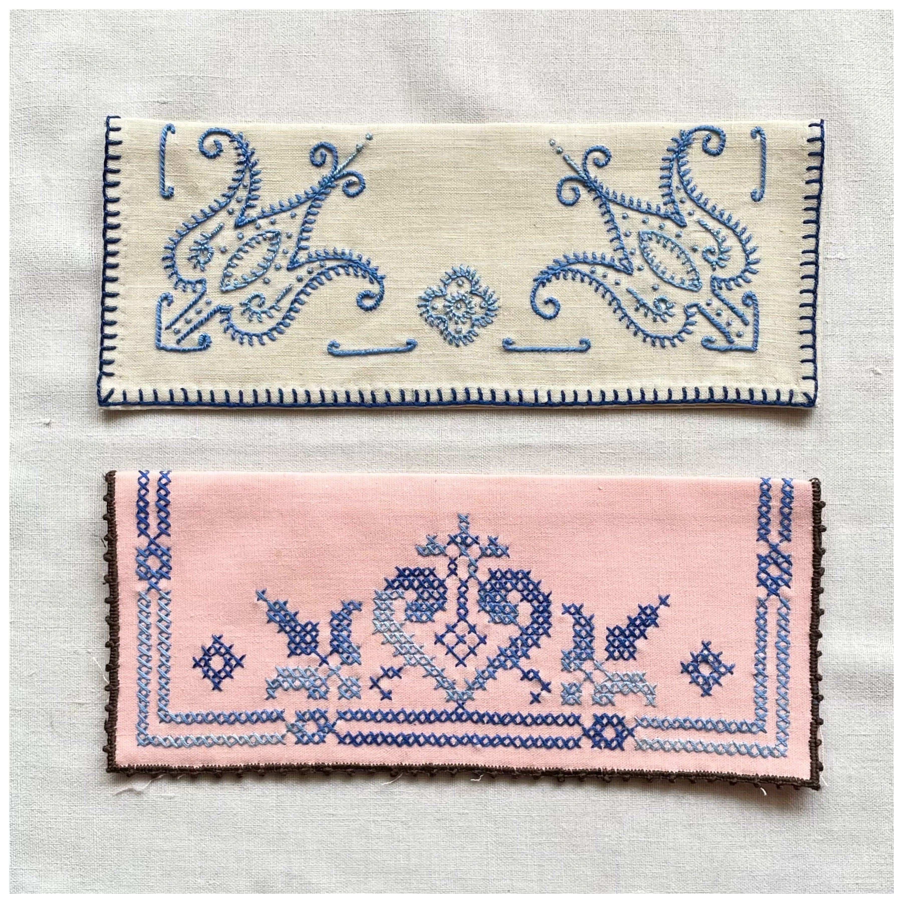 フランス買付 ヴィンテージ カトラリーケース 刺繍ポーチ ブランケット
