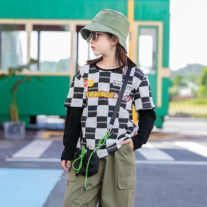 Tシャツ スプリングプリントトップス コットン 春物 トレンディボーイ90944163436