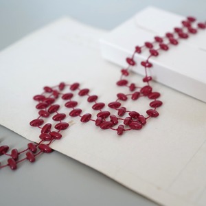 long necklace silk チェコビーズ