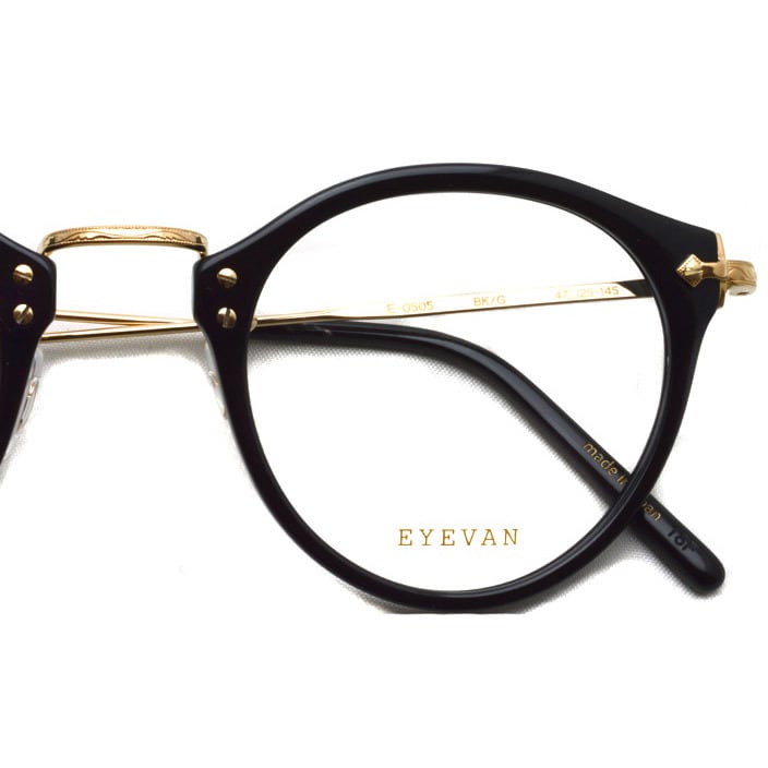 EYEVAN / E-0505 / PBKG ブラック-ゴールド メガネ コンビネーションフレーム