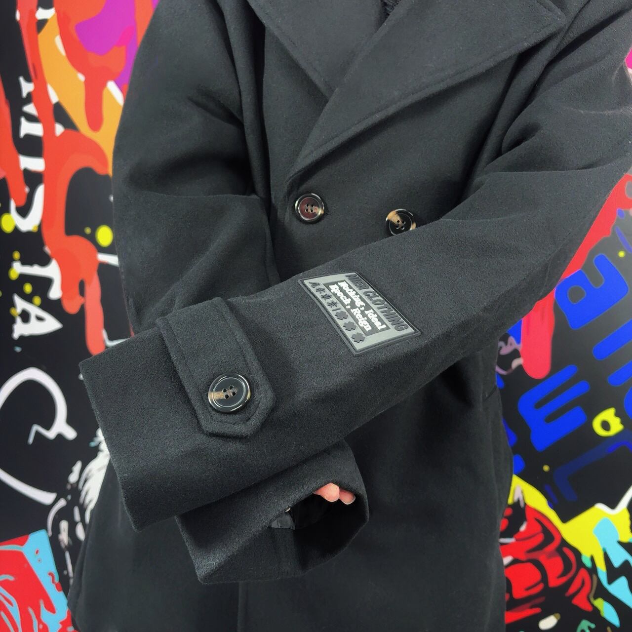 BLACK DOUBLE LONG COAT【内ポケット付き】 | NIER CLOTHING