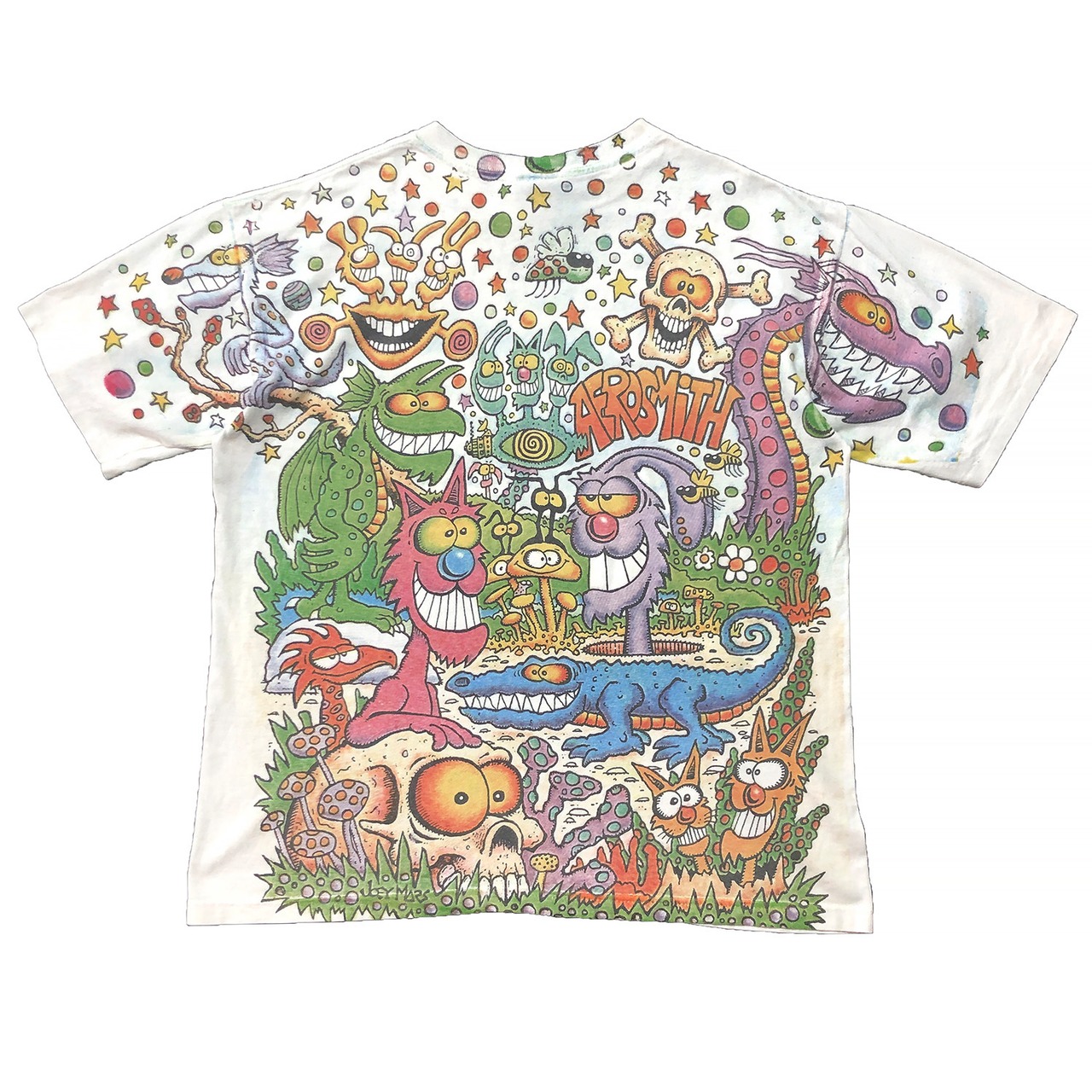 90S USA製 ヴィンテージ エアロスミス 総柄 ロック Tシャツ ロックT  