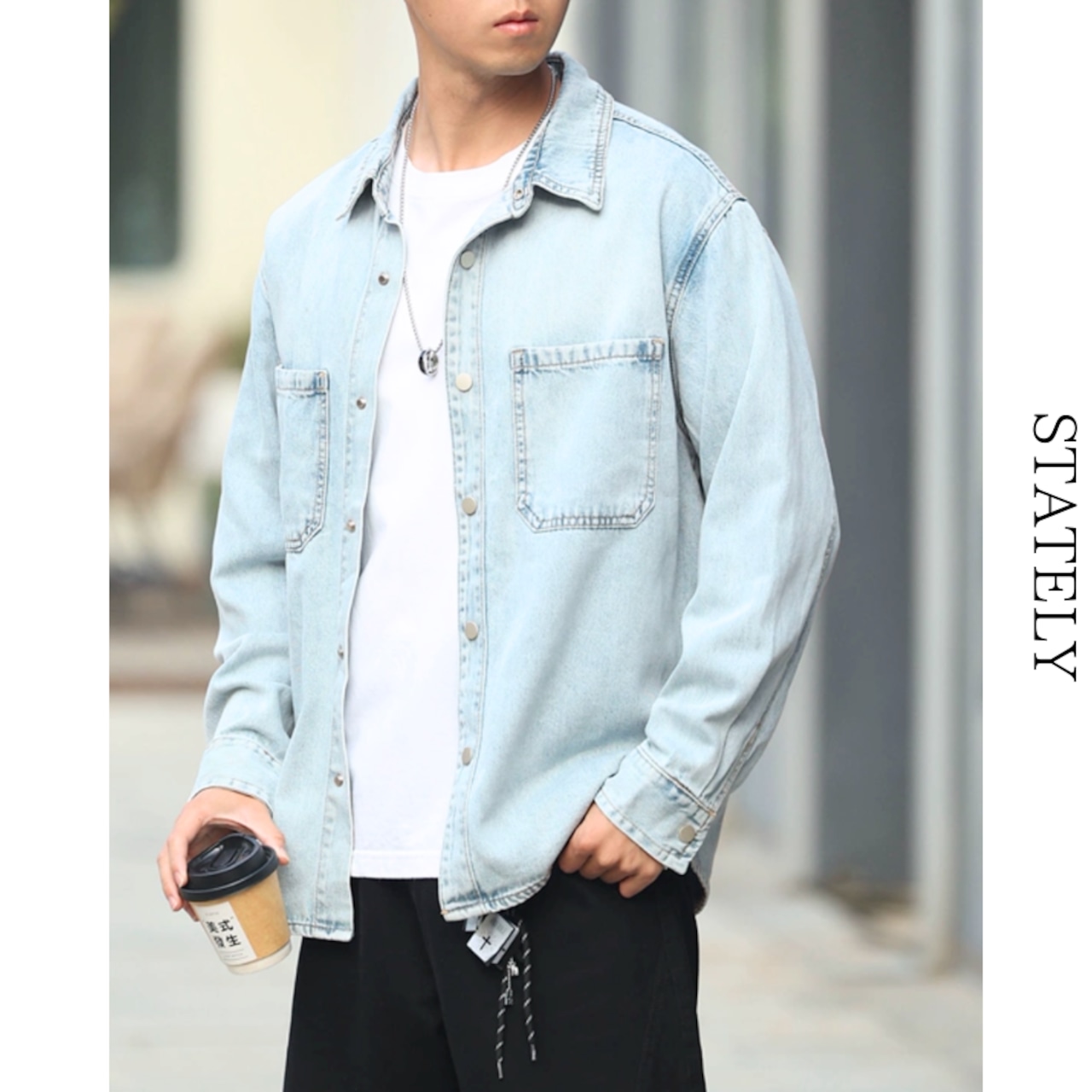 Ice Denim ライトウォッシュシャツ_T43・画像4