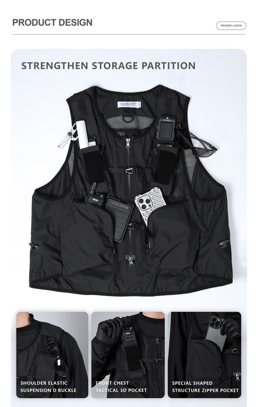 REINDEE LUSION 24SS タクティカルマルチポケットベスト | テック