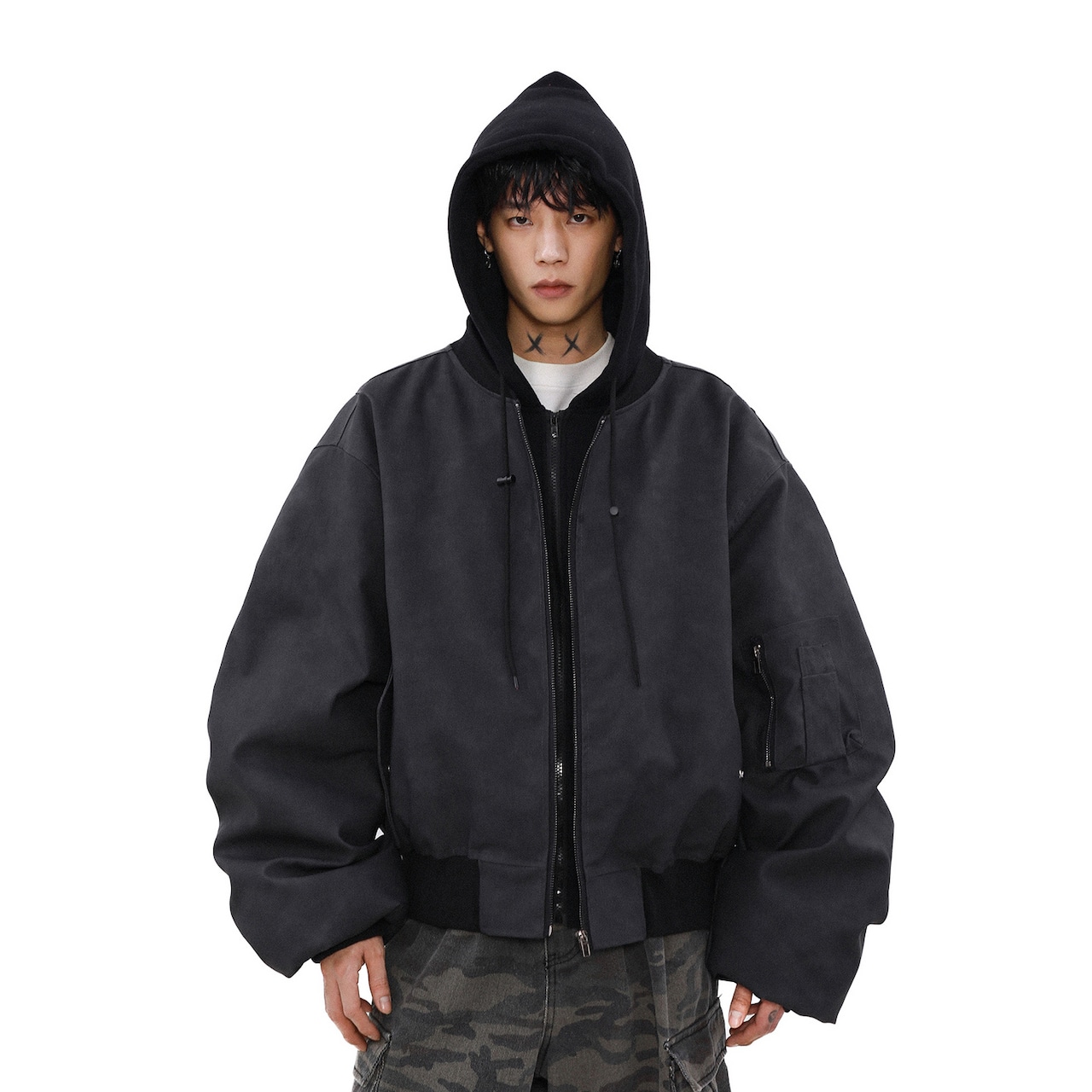 【暖かさUP】レザー中綿ジャケット T1323