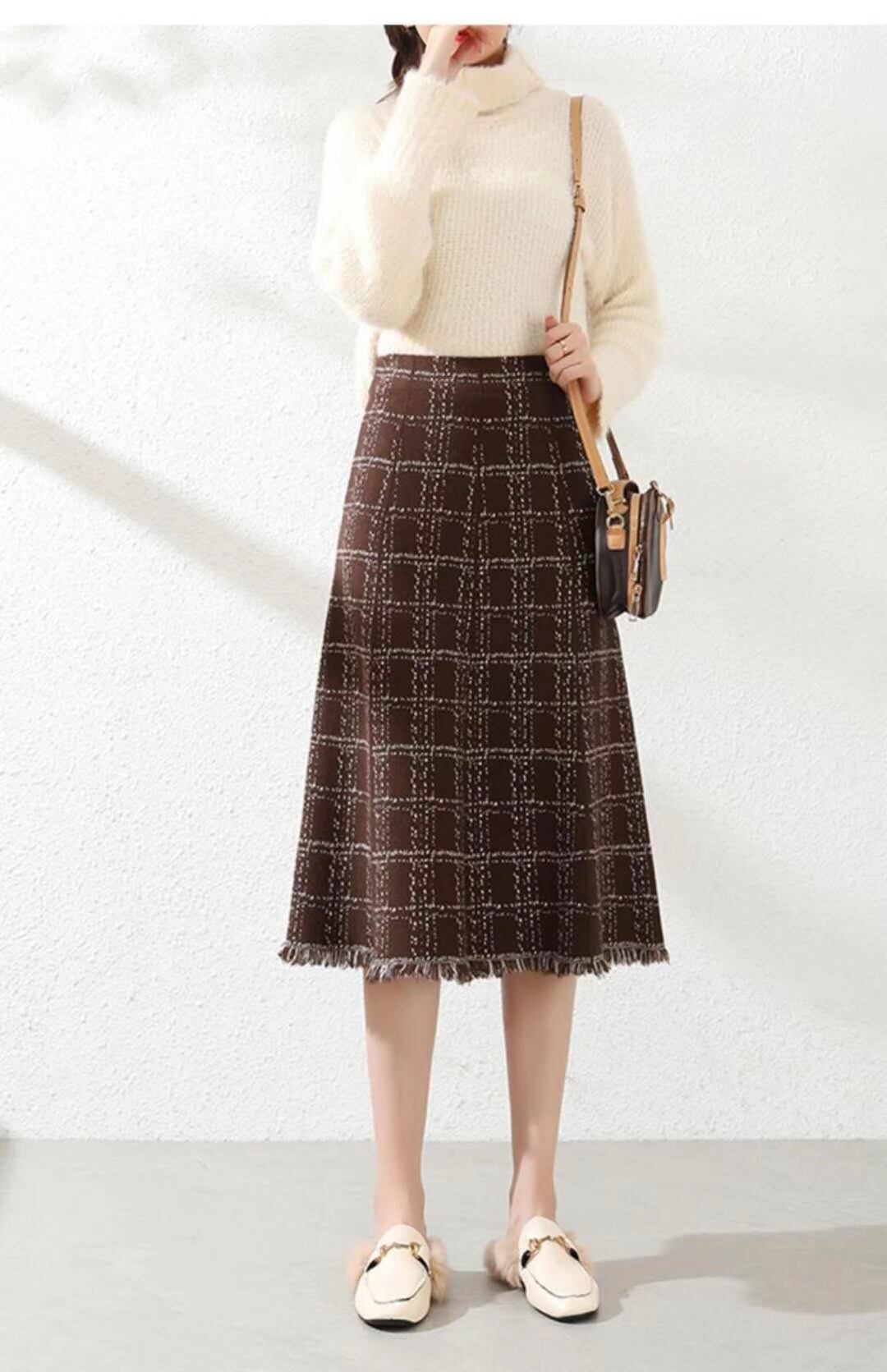 フリンジニットスカート