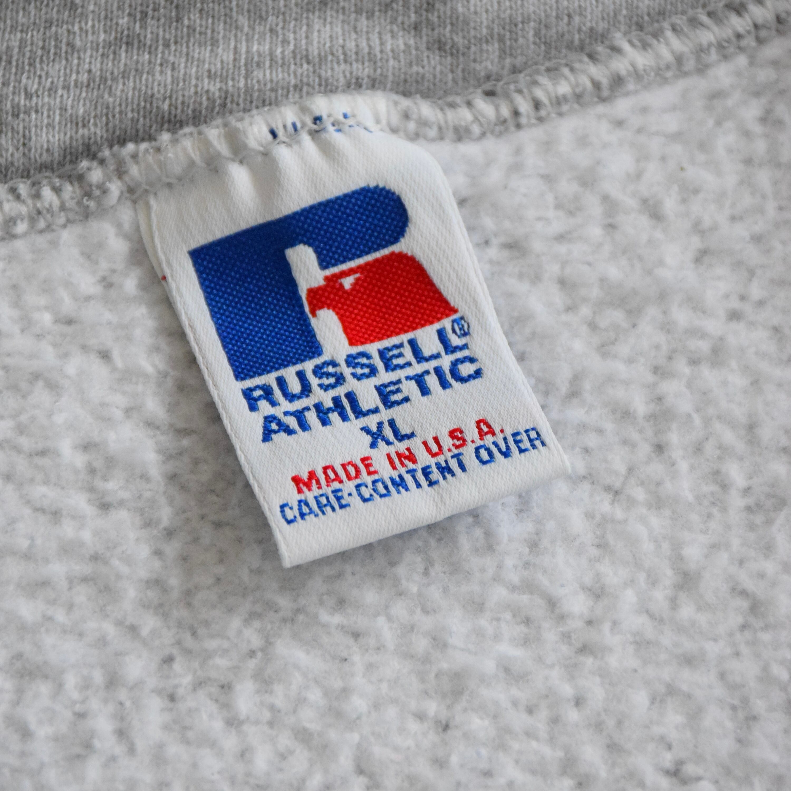 90's USA製 RUSSELL ATHLETIC ハーフジップスウェット メンズXL グレー