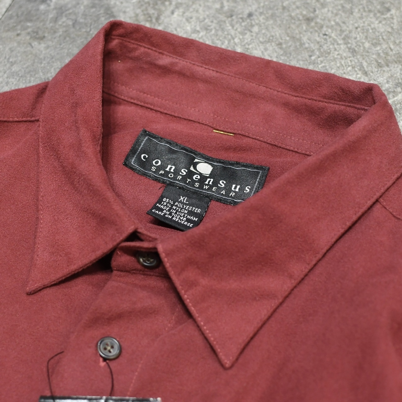 dead stock fake suede shirt red