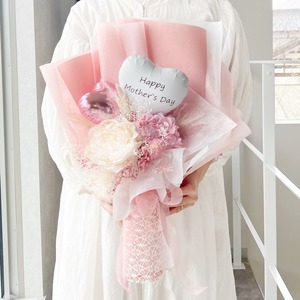 母の日　2WAY お花屋さんのバルーンフラワー　ピンク　カーネーション　ギフト　花　結婚祝い　誕生日　記念日　両親贈呈