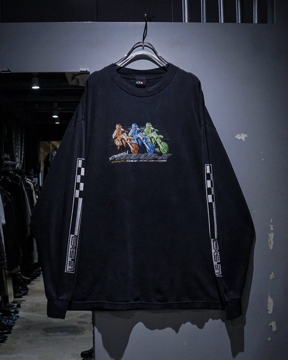 add (C) vintage】“CXS21” Motocross Graphic Vintage Loose T-Shirt