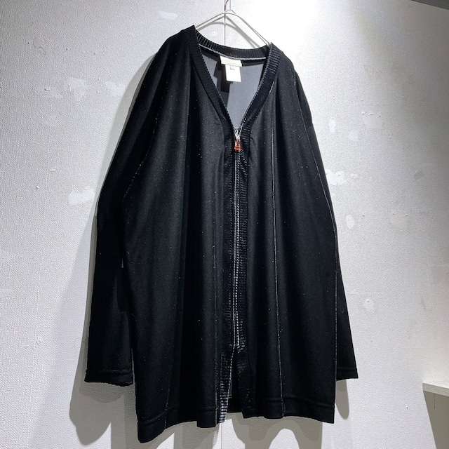 Black mode gross velours full zip loose jacket cardigan (made in Usa)